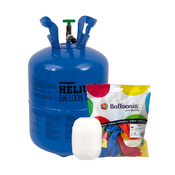 Helium Tank met 200 Ballonnen en Lint - Partywinkel - 8719267034049