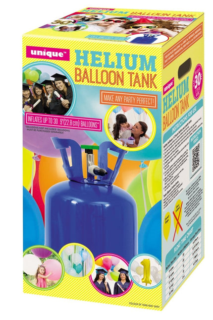 Helium Tank met 30 Ballonnen en Lint - Partywinkel - 8719267034001