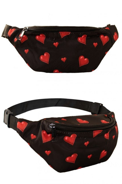 Heuptasje Zwart Met Hartjes van PartyXplosion koop je bij Partywinkel
