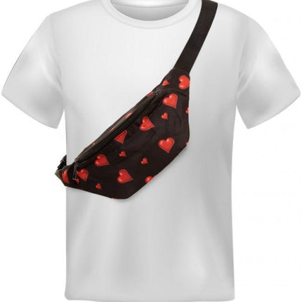 Heuptasje Zwart Met Hartjes van PartyXplosion koop je bij Partywinkel