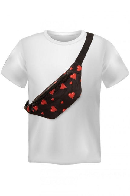 Heuptasje Zwart Met Hartjes van PartyXplosion koop je bij Partywinkel