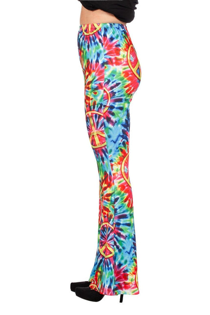 Hippie 60S Broek Dames Tie Dye van Wilbers & Wilbers koop je bij Partywinkel