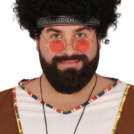 Hippie 60S Kostuum Bruin Wit Heren van Fiestas Guirca koop je bij Partywinkel