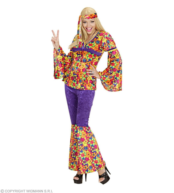 Hippie 60S Kostuum Dames Fluweel - Partywinkel - 8003558732913