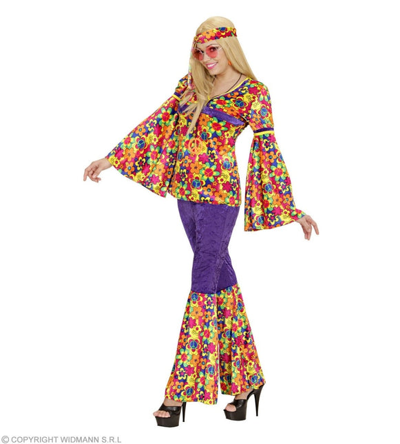 Hippie 60S Kostuum Dames Fluweel - Partywinkel - 8003558732913
