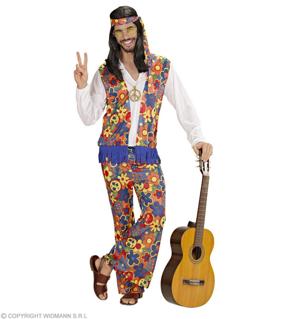Hippie 60S Kostuum Heren Bloemen - Partywinkel - 8003558352517