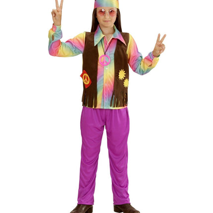 Hippie 60S Kostuum Jongen 4 delig - Partywinkel - 8003558733460