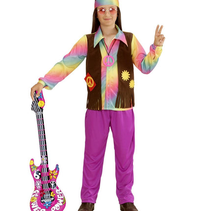 Hippie 60S Kostuum Jongen 4 delig - Partywinkel - 8003558733460