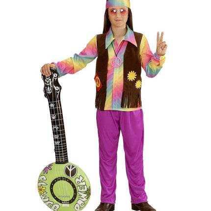 Hippie 60S Kostuum Jongen 4 delig - Partywinkel - 8003558733460