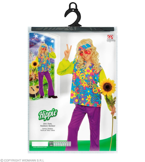 Hippie 60S Kostuum Jongen Bloemen - Partywinkel - 8003558381760