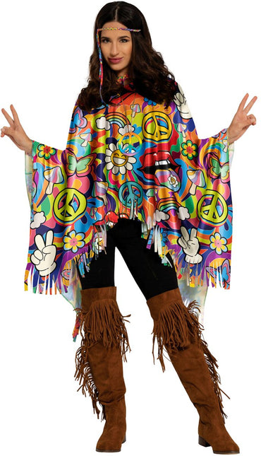 Hippie 60S Poncho Franjes - Partywinkel - 8434077271452