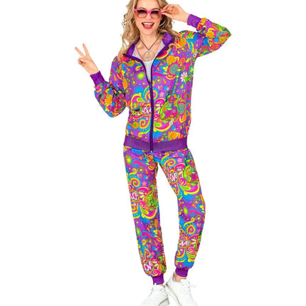 Hippie 60S Trainingspak Fout Paars - Partywinkel - 8003558451418
