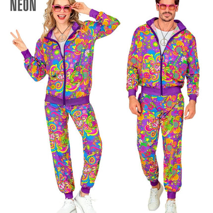 Hippie 60S Trainingspak Fout Paars - Partywinkel - 8003558451418