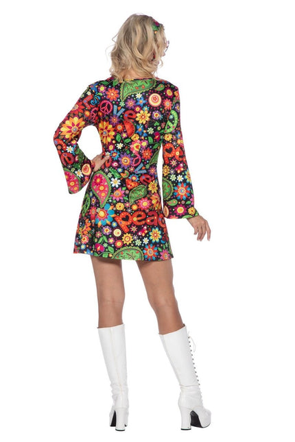 Hippie jurkje zwart peace van Wilbers & Wilbers koop je bij Partywinkel