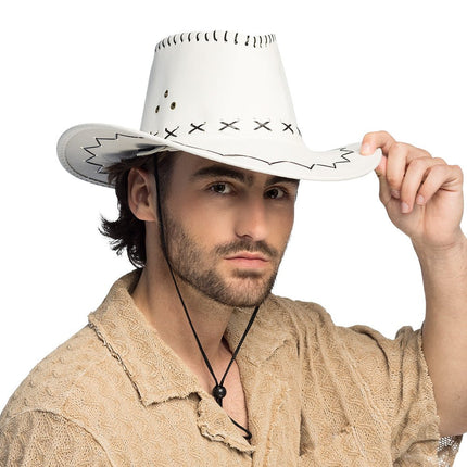 Hoed cowboy Savanne wit van Boland koop je bij Partywinkel