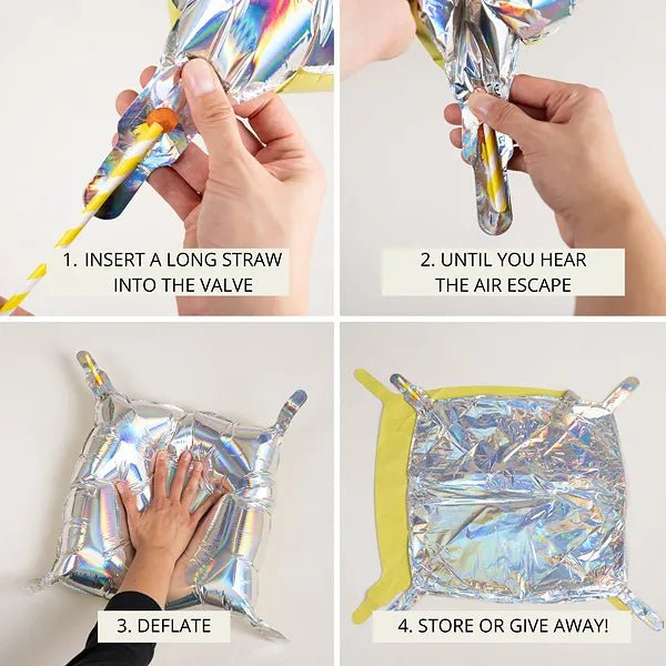 Holografisch Ballon 35cm 4st van Partydeco koop je bij Partywinkel