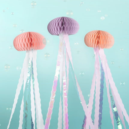 Holografisch Hangdecoratie Kwallen 1,56m 3st van Partydeco koop je bij Partywinkel