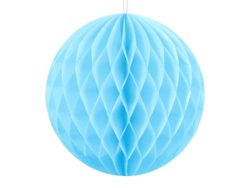 Honeycomb Bal Lichtblauw 10cm van Partydeco koop je bij Partywinkel