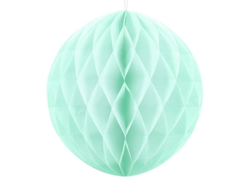 Honeycomb Bal Mintgroen 40cm van Partydeco koop je bij Partywinkel