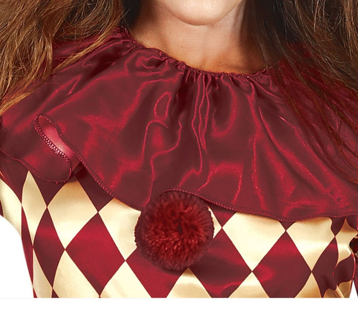 Horror Clown Halloween Kostuum Dames Rood Goud van Fiestas Guirca koop je bij Partywinkel