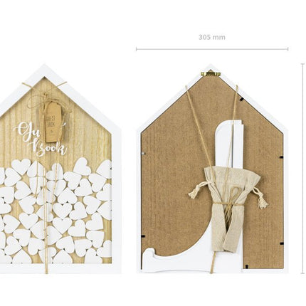 Houten Gastenboek Hartjes 43cm van Partydeco koop je bij Partywinkel