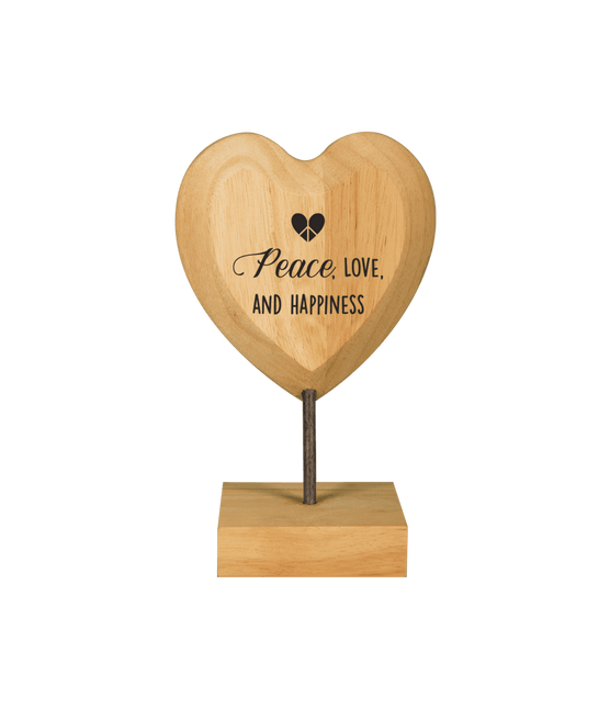 Houten Hart Peace, Love And Happiness van Paper Dreams koop je bij Partywinkel