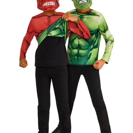 Hulk Reversible Shirt und Masken Kind