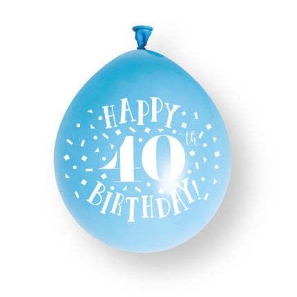 10ct Happy 40th Birthday 23cm Latex Balloons