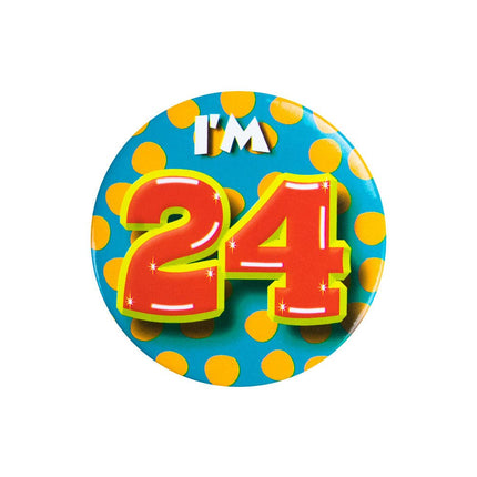 I'm 24 Button 24 Jaar 5,5cm van Paper Dreams koop je bij Partywinkel