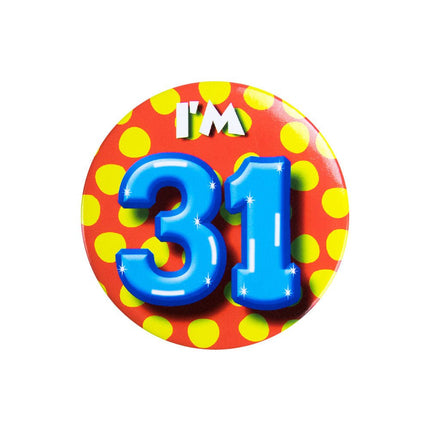 I'm 31 Button 31 Jaar 5,5cm van Paper Dreams koop je bij Partywinkel