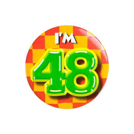 I'm 48 Button 48 Jaar 5,5cm van Paper Dreams koop je bij Partywinkel