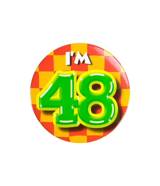 I'm 48 Button 48 Jaar 5,5cm van Paper Dreams koop je bij Partywinkel