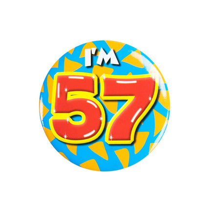 I'm 57 Button 57 Jaar 5,5cm van Paper Dreams koop je bij Partywinkel