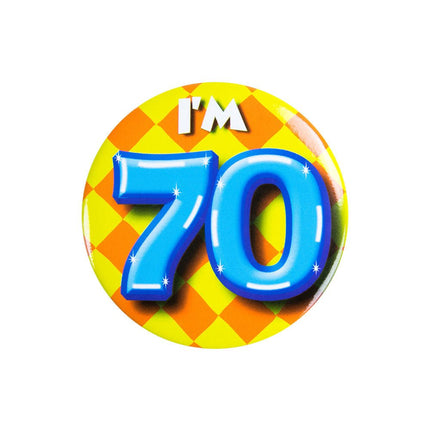 I'm 70 Button 70 Jaar 5,5cm van Paper Dreams koop je bij Partywinkel