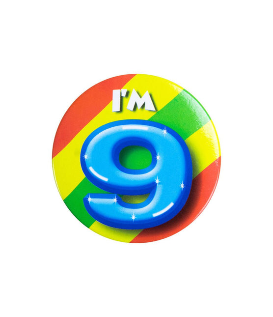 I'm 9 Button 9 Jaar 5,5cm van Paper Dreams koop je bij Partywinkel