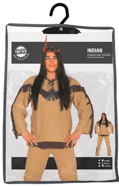 Indianen Kostuum Heren Hoofd 3 delig van Fiestas Guirca koop je bij Partywinkel