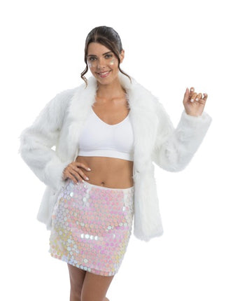 Weißer Paillettenrock für Damen