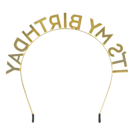 It'S My Birthday Haarband Regenboog van Boland koop je bij Partywinkel