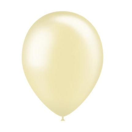 Ivoorkleur Ballonnen Metallic 25cm 50st van Balloonia koop je bij Partywinkel