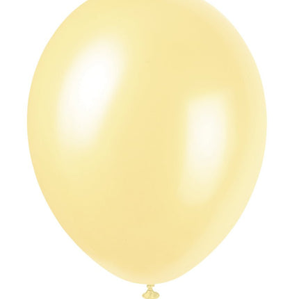 Ivoorkleurige Ballonnen Glans 30cm 10st van Unique koop je bij Partywinkel
