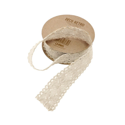 Spitzenband Beige 2.5Cm 2m