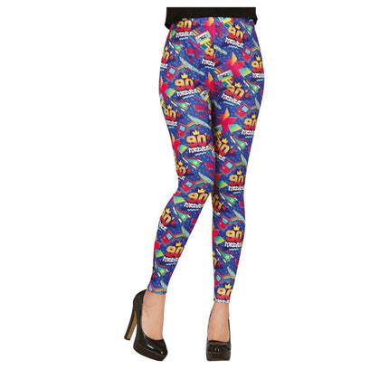 Jaren 90 Legging Blauw Dames van Fiestas Guirca koop je bij Partywinkel