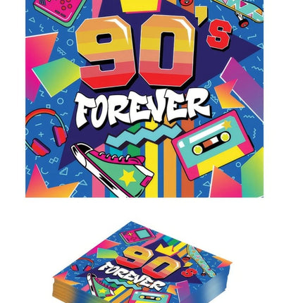 Jaren 90 Servetten 33cm 12st van Fiestas Guirca koop je bij Partywinkel