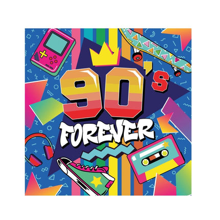 Jaren 90 Servetten 33cm 12st van Fiestas Guirca koop je bij Partywinkel