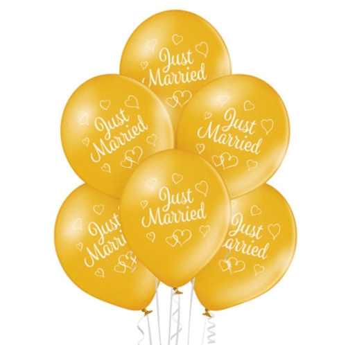 Just Married Ballonnen Goud 30cm 10st van VDV Benefit koop je bij Partywinkel