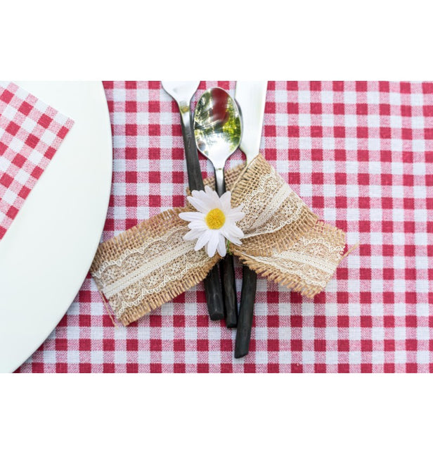 JUTEBAND MIT SPITZE 5 CM X 5 M