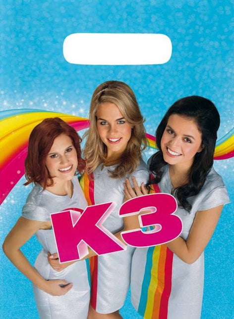 K3 Uitdeelzakjes 23cm 8st - Partywinkel - 8714572656047