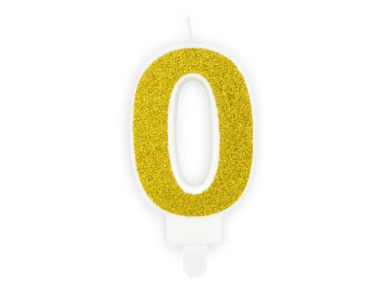 Kaars 0 Jaar Goud 7cm van Partydeco koop je bij Partywinkel