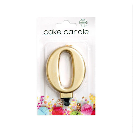 Kaars 0 Jaar Goud Metallic 8cm van WeFiesta koop je bij Partywinkel