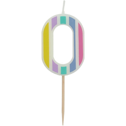Kaars 0 Jaar Pastel 5cm van Folat koop je bij Partywinkel